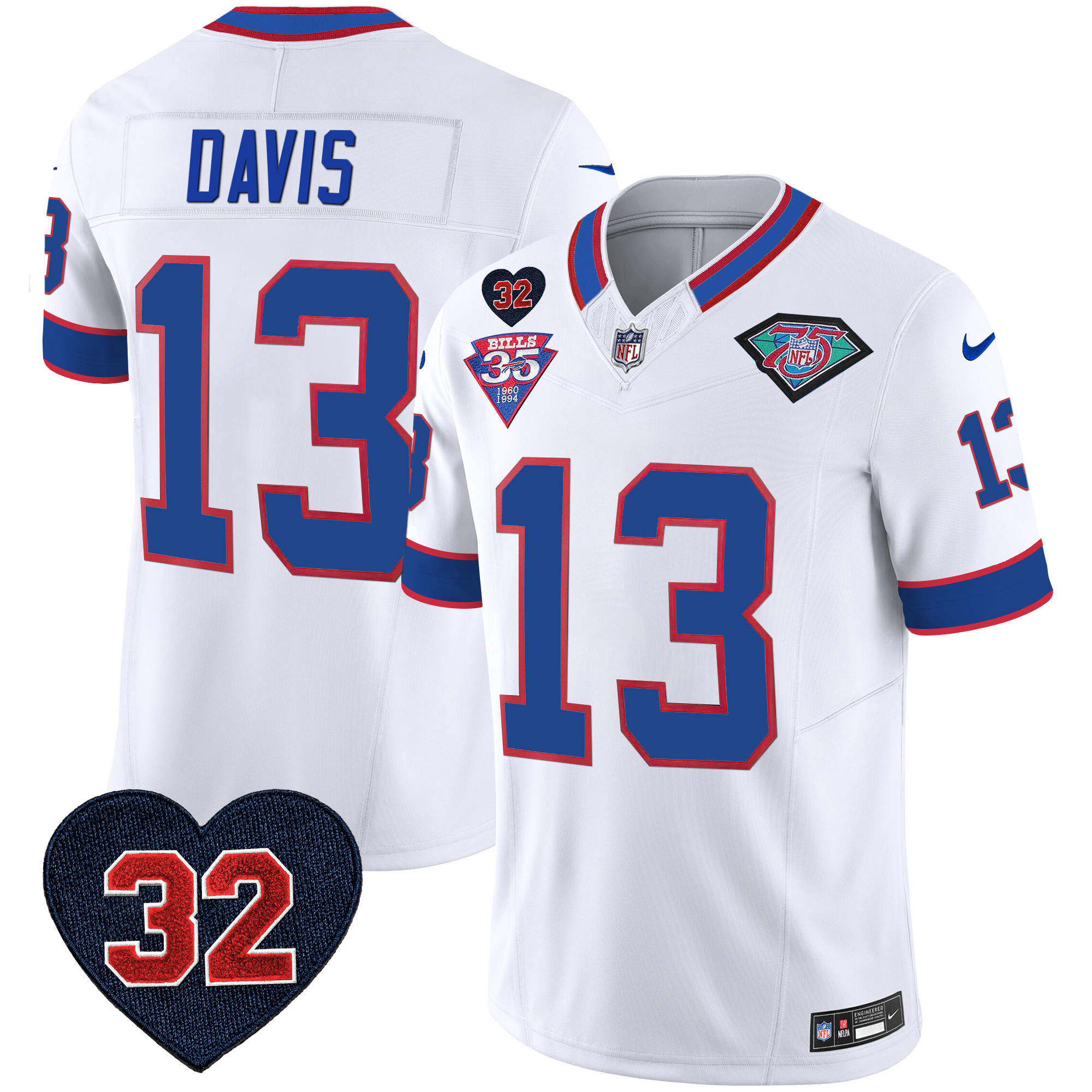 Men's Bills 1994 Throwback O.J. Simpson Patch Vapor Limited Jersey - All Stitched - Image 35