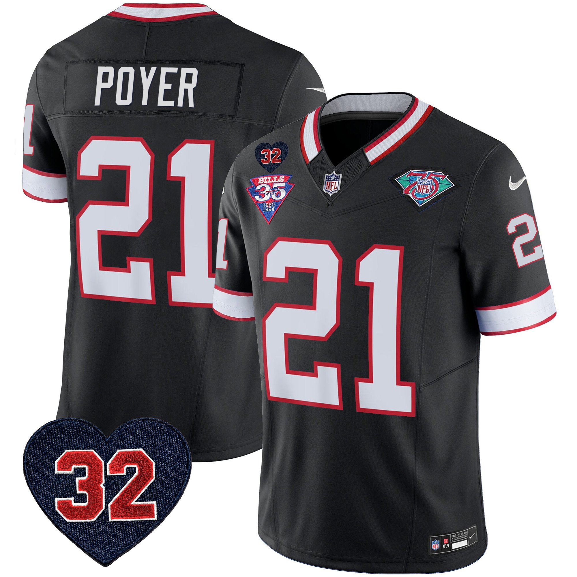 Men's Bills 1994 Throwback O.J. Simpson Patch Vapor Limited Jersey - All Stitched - Image 43