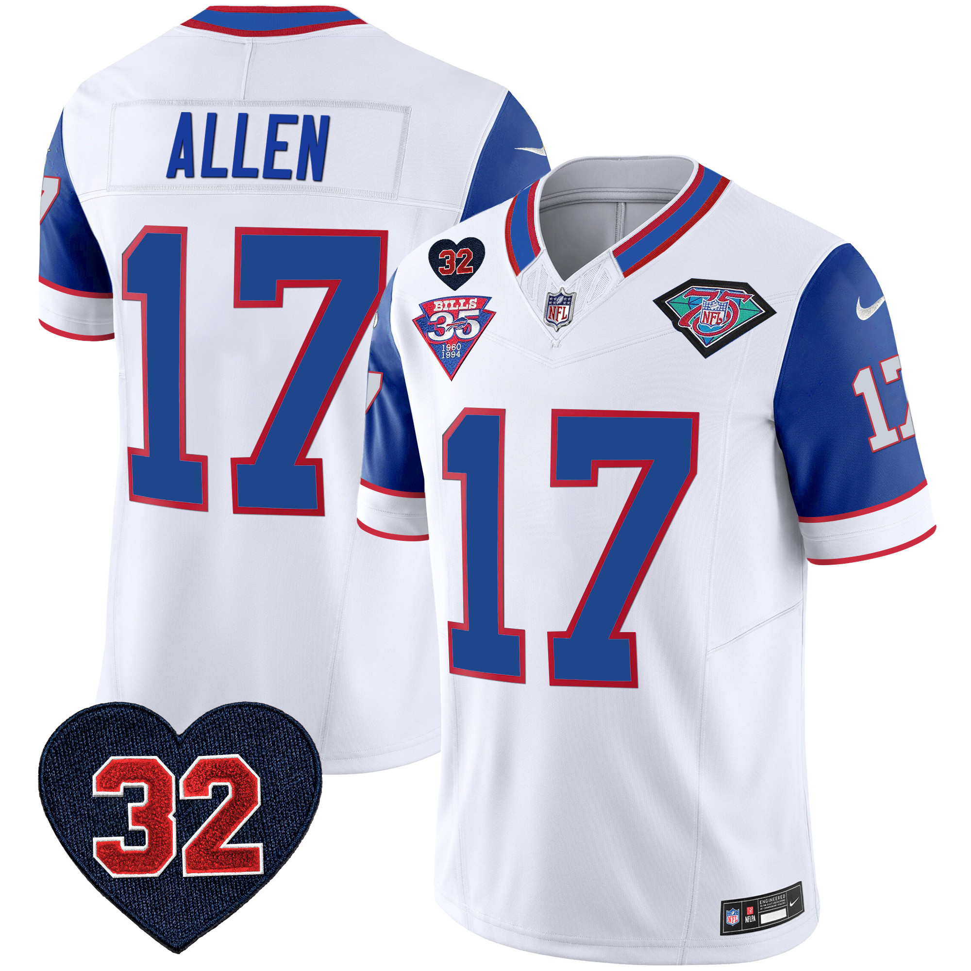 Men's Bills 1994 Throwback O.J. Simpson Patch Vapor Limited Jersey - All Stitched - Image 47