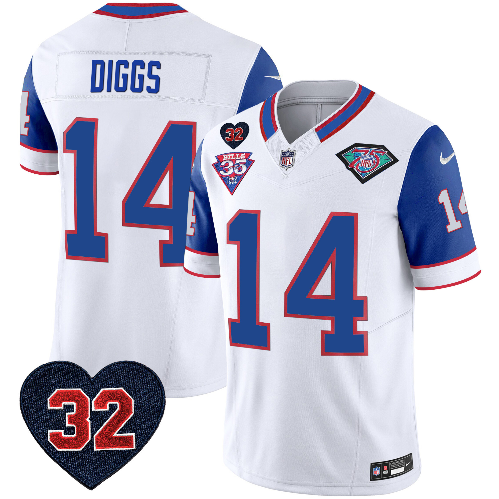 Men's Bills 1994 Throwback O.J. Simpson Patch Vapor Limited Jersey - All Stitched - Image 48
