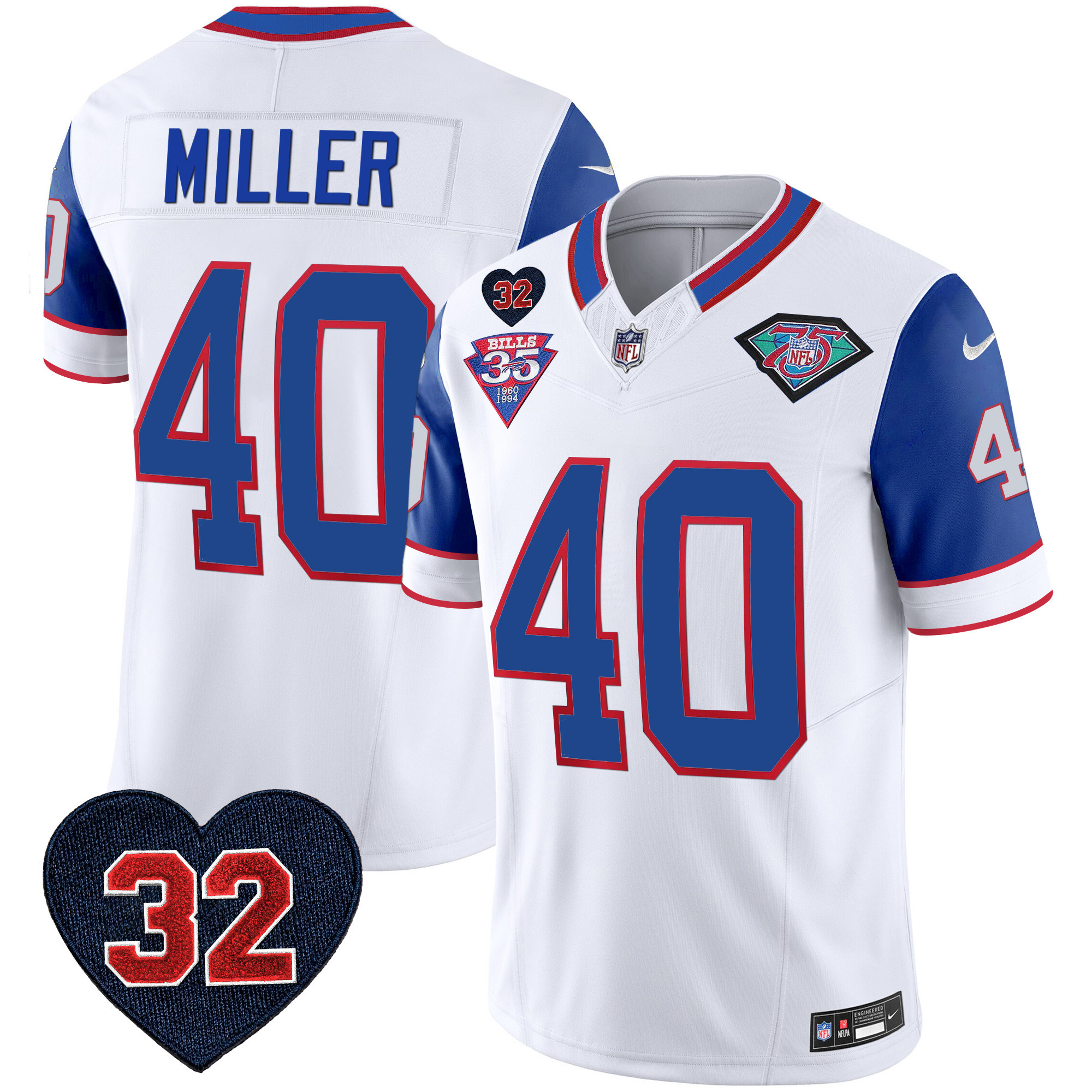 Men's Bills 1994 Throwback O.J. Simpson Patch Vapor Limited Jersey - All Stitched - Image 49