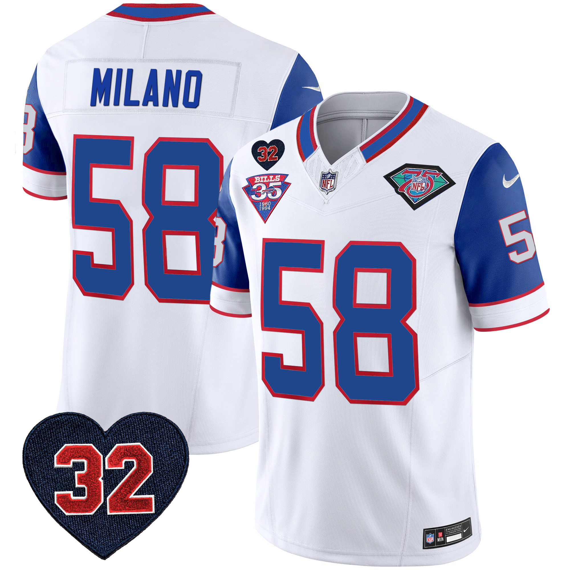 Men's Bills 1994 Throwback O.J. Simpson Patch Vapor Limited Jersey - All Stitched - Image 51