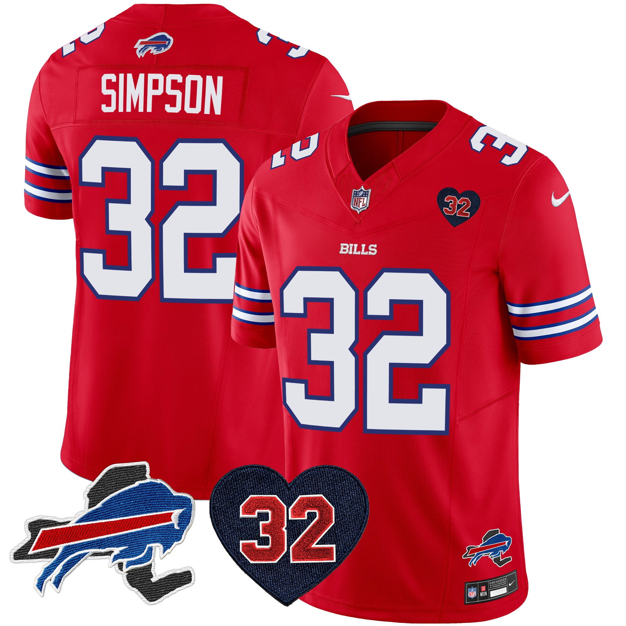 Men's Bills O.J. Simpson Patch Vapor Limited Jersey - All Stitched - Image 22
