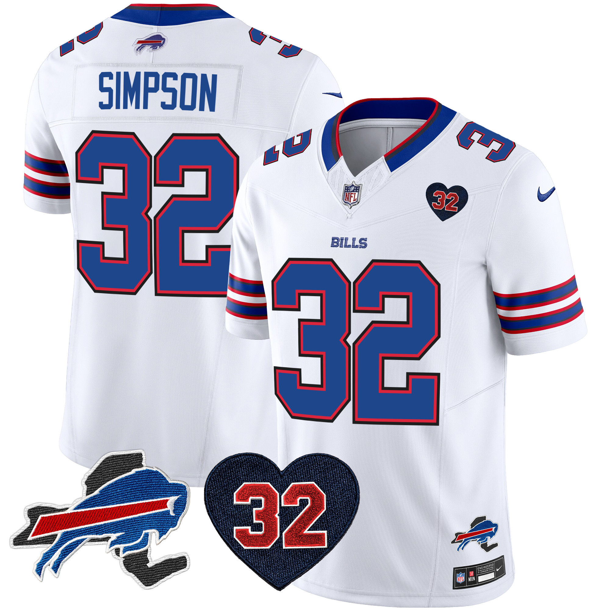 Men's Bills O.J. Simpson Patch Vapor Limited Jersey - All Stitched - Image 29