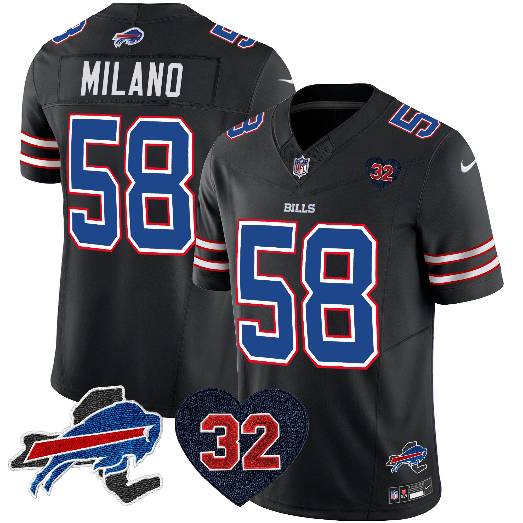 Men's Bills O.J. Simpson Patch Vapor Limited Jersey - All Stitched - Image 41
