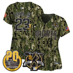 Women's Padres Tony Gwynn & Petco Park 20th Patch USMC Vapor Premier Limited Jersey – All Stitched