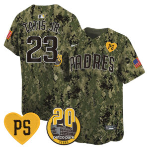 Men's Padres “For Peter” & Petco Park 20th Patch USMC Vapor Premier Limited Jersey – All Stitched