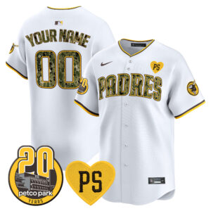 Padres “For Peter” & Petco Park 20th Patch USMC Vapor Premier Limited Custom Jersey V2 – All Stitched