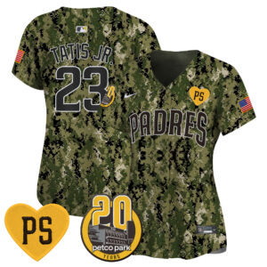 Women's Padres “For Peter” & Petco Park 20th Patch USMC Vapor Premier Limited Jersey – All Stitched