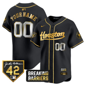 Houston Astros Jackie Robinson Breaking Barriers Patch Vapor Premier Limited Custom Jersey - All Stitched