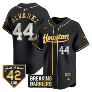 Men's Houston Astros Jackie Robinson Breaking Barriers Patch Vapor Premier Limited Jersey - All Stitched