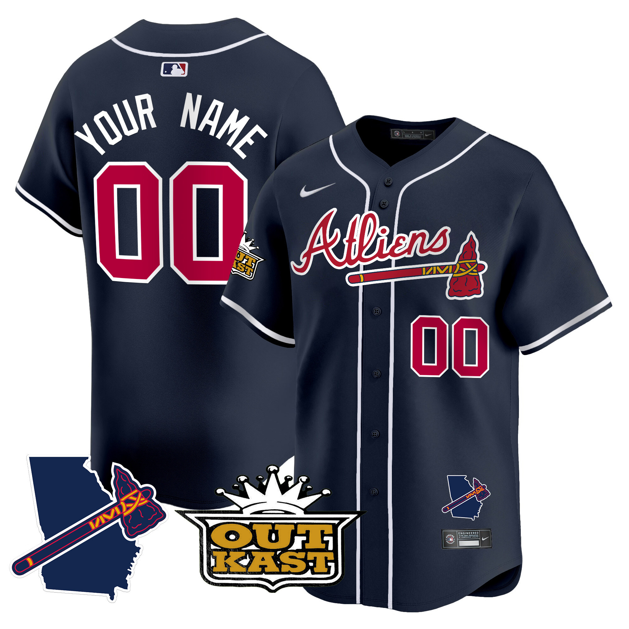 Atlanta Braves Atliens Vapor Premier Limited Custom Jersey V2 - All Stitched - Image 3