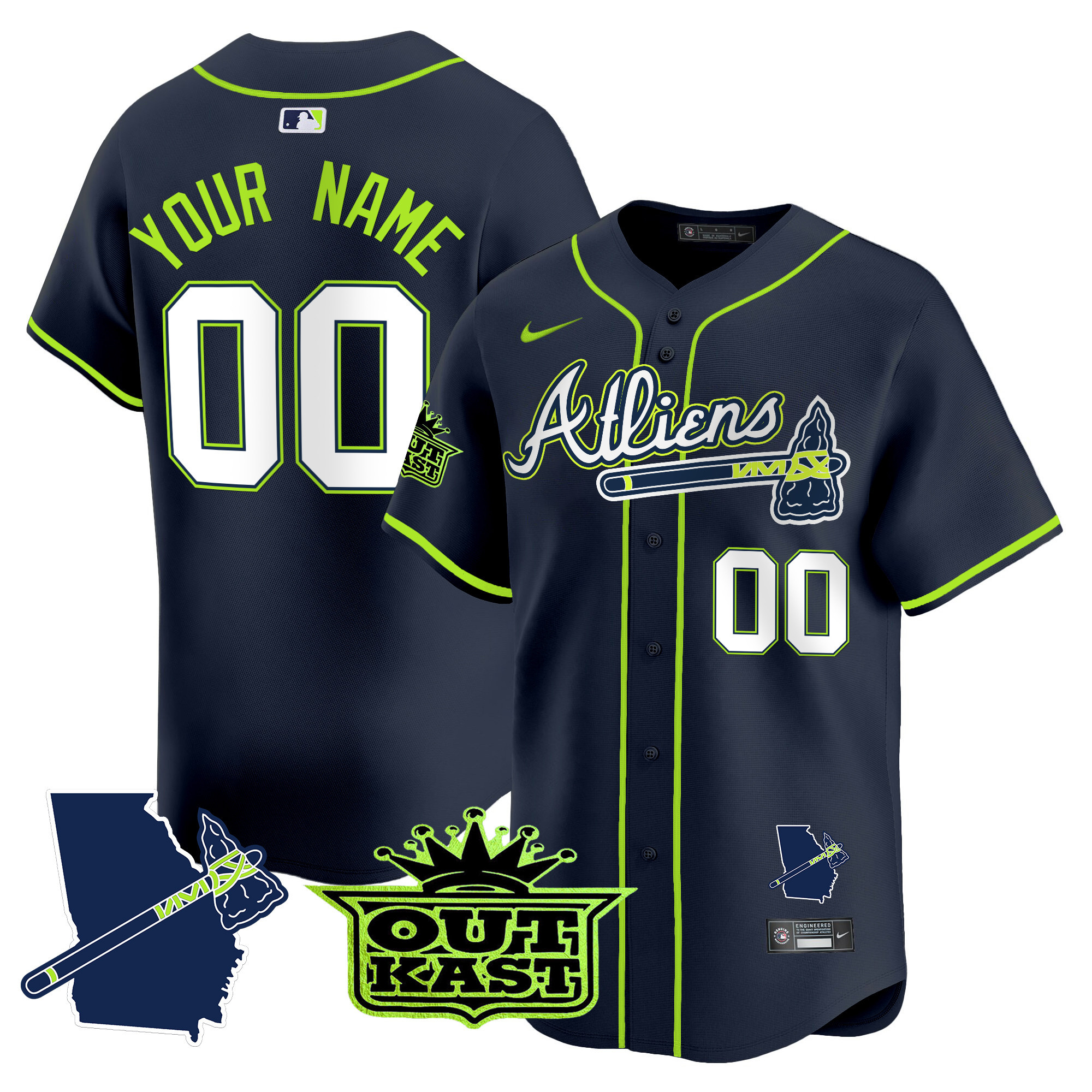 Atlanta Braves Atliens Vapor Premier Limited Custom Jersey V2 - All Stitched
