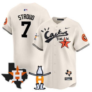 Men's Houston Astros Cactus Jack Houston Rodeo Patch Vapor Premier Limited Jersey - All Stitched
