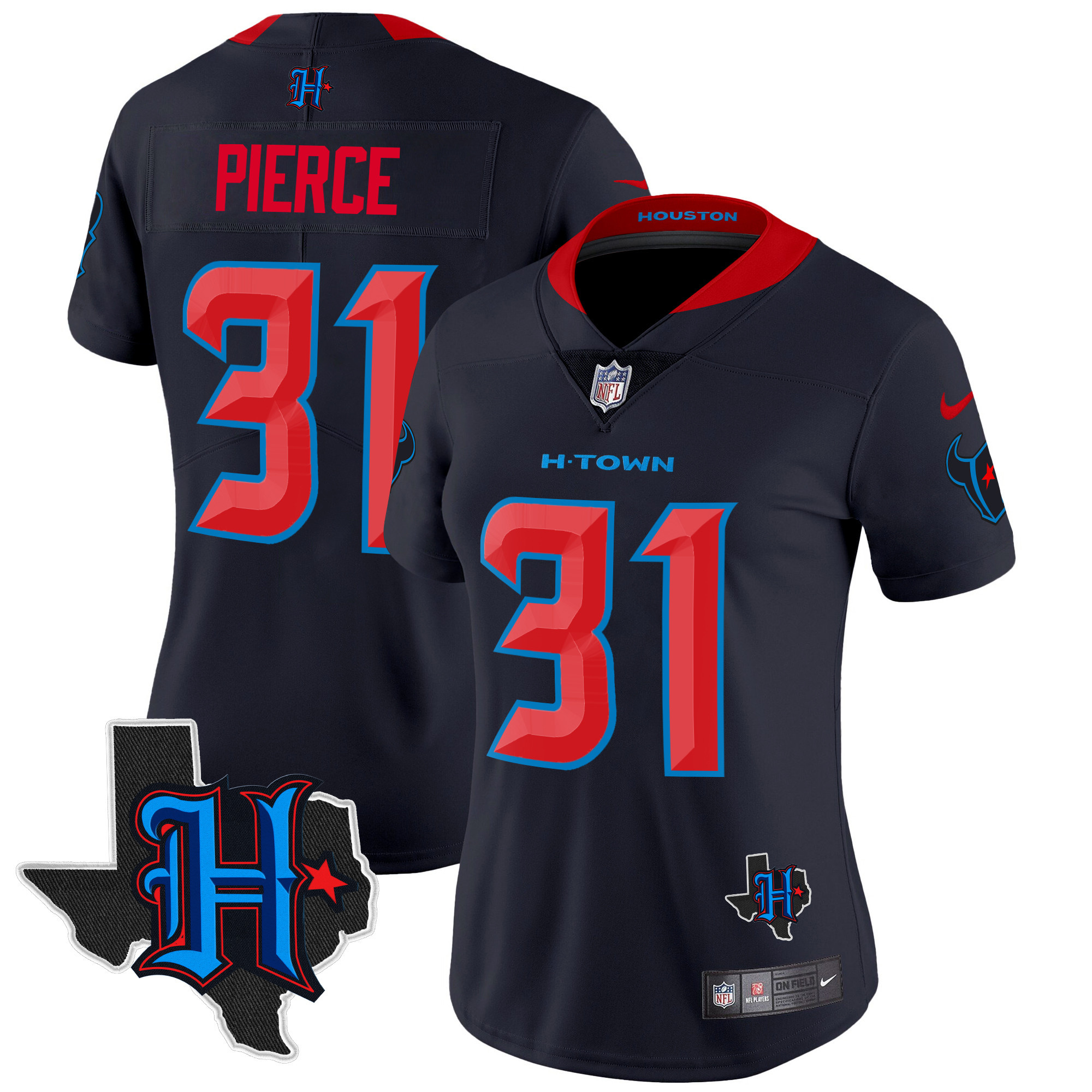 Women's Houston Texans 2024 Texas Patch Vapor Limited Jersey - All Stitched - Image 6