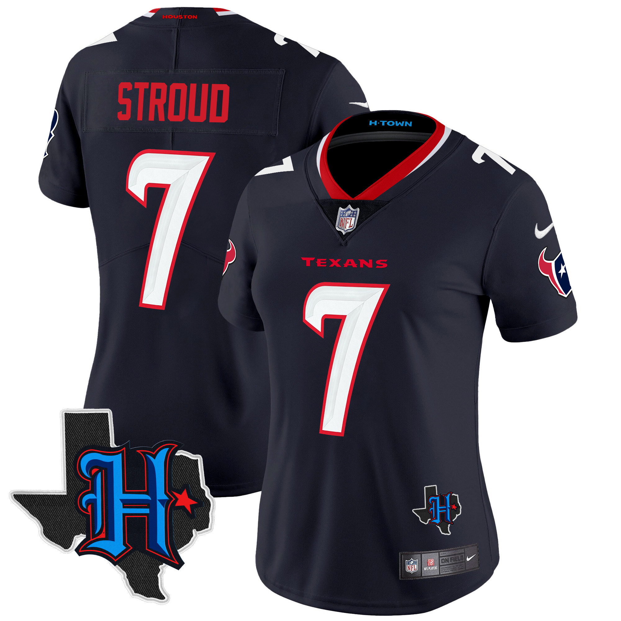 Women's Houston Texans 2024 Texas Patch Vapor Limited Jersey - All Stitched - Image 9