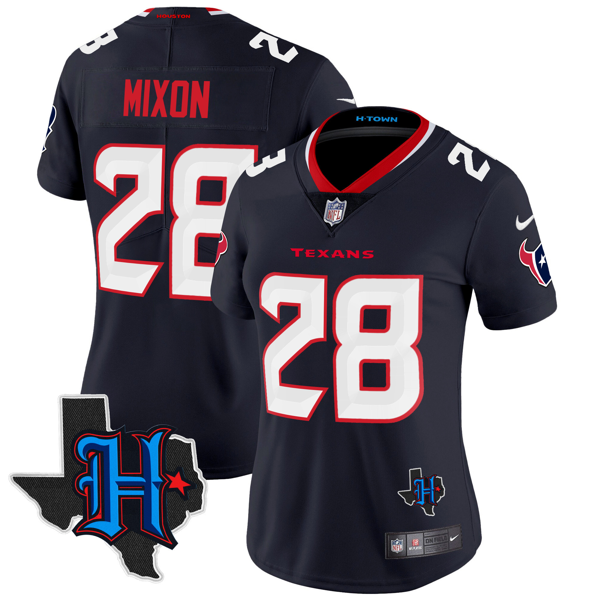 Women's Houston Texans 2024 Texas Patch Vapor Limited Jersey - All Stitched - Image 11