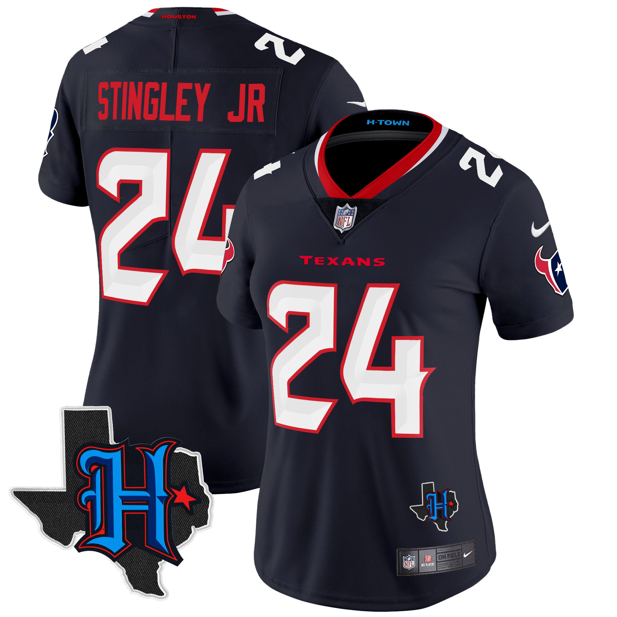 Women's Houston Texans 2024 Texas Patch Vapor Limited Jersey - All Stitched - Image 13