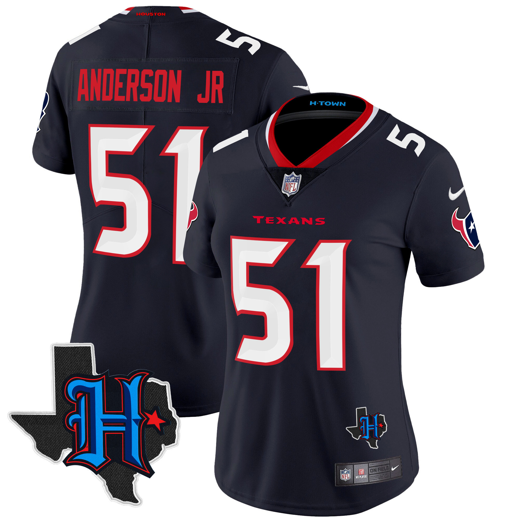 Women's Houston Texans 2024 Texas Patch Vapor Limited Jersey - All Stitched - Image 15