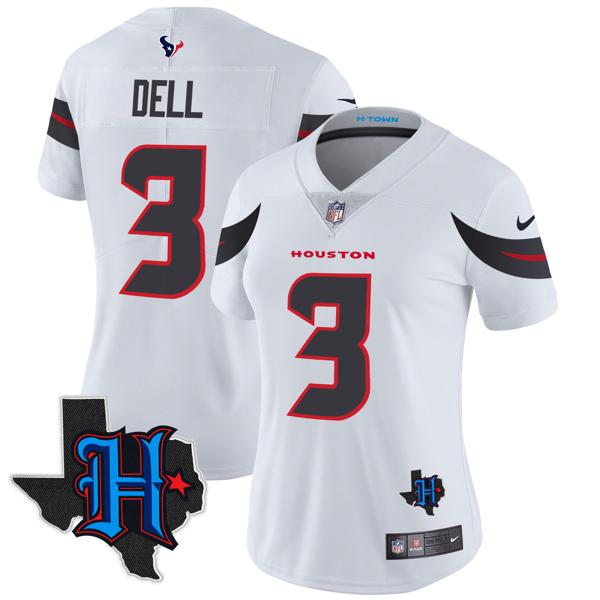 Women's Houston Texans 2024 Texas Patch Vapor Limited Jersey - All Stitched - Image 28