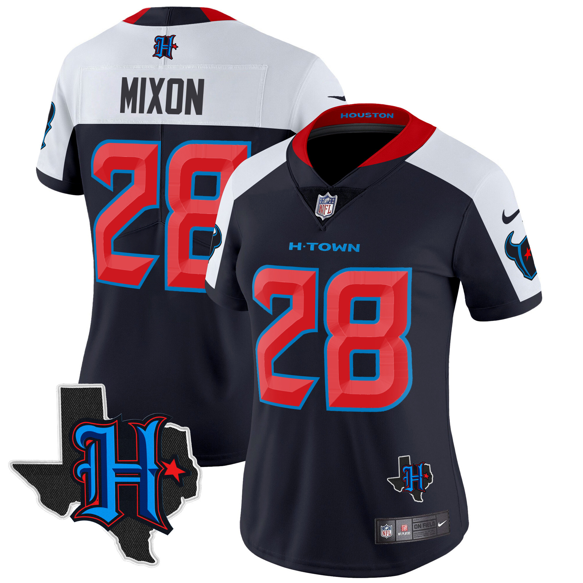 Women's Houston Texans 2024 Texas Patch Vapor Limited Jersey - All Stitched - Image 35