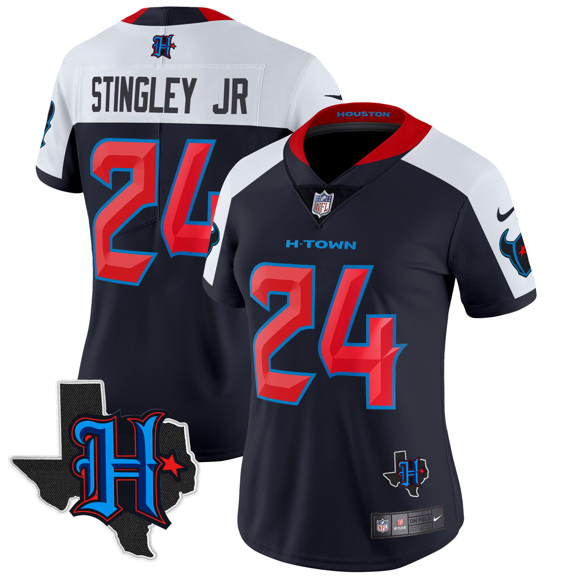 Women's Houston Texans 2024 Texas Patch Vapor Limited Jersey - All Stitched - Image 37