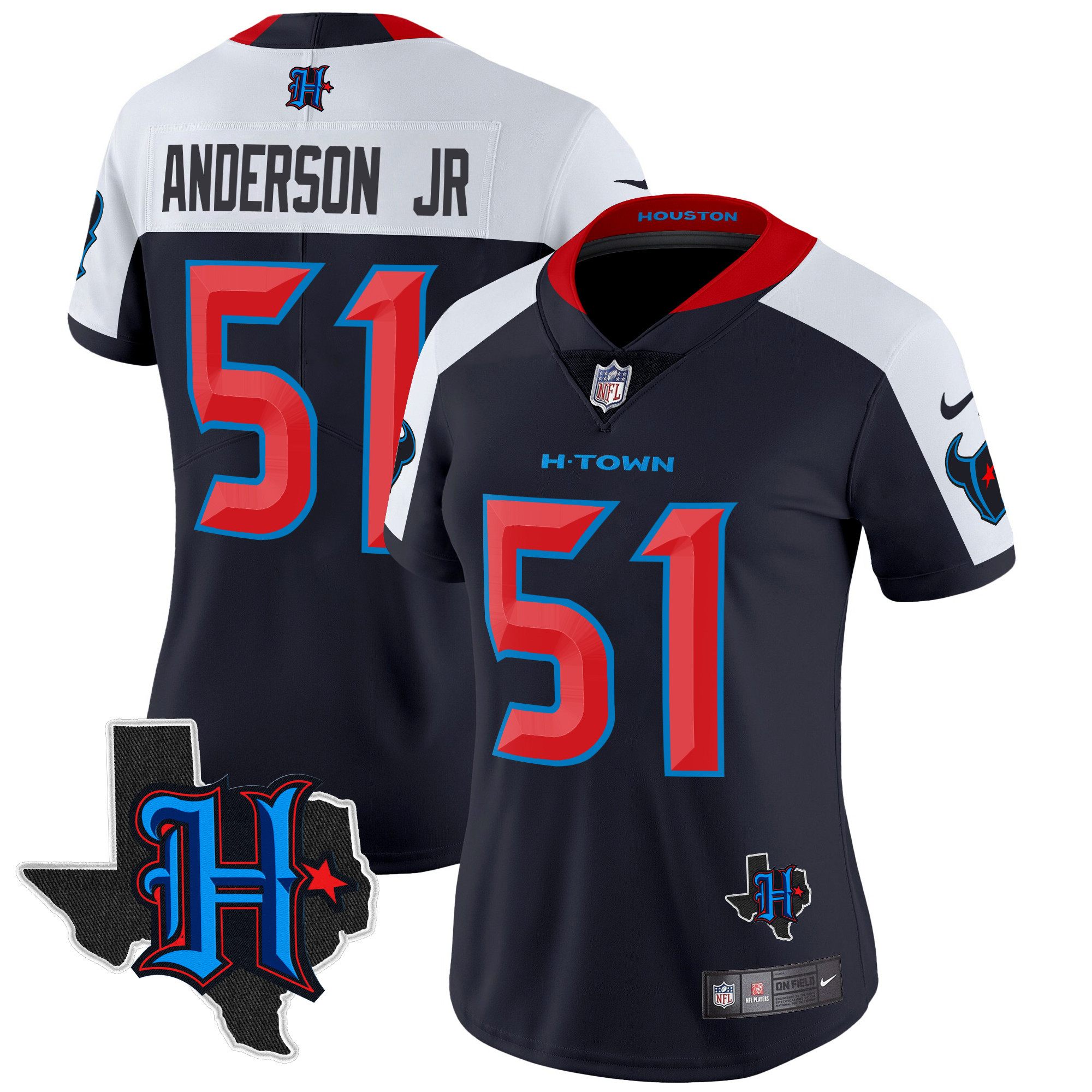 Women's Houston Texans 2024 Texas Patch Vapor Limited Jersey - All Stitched - Image 39