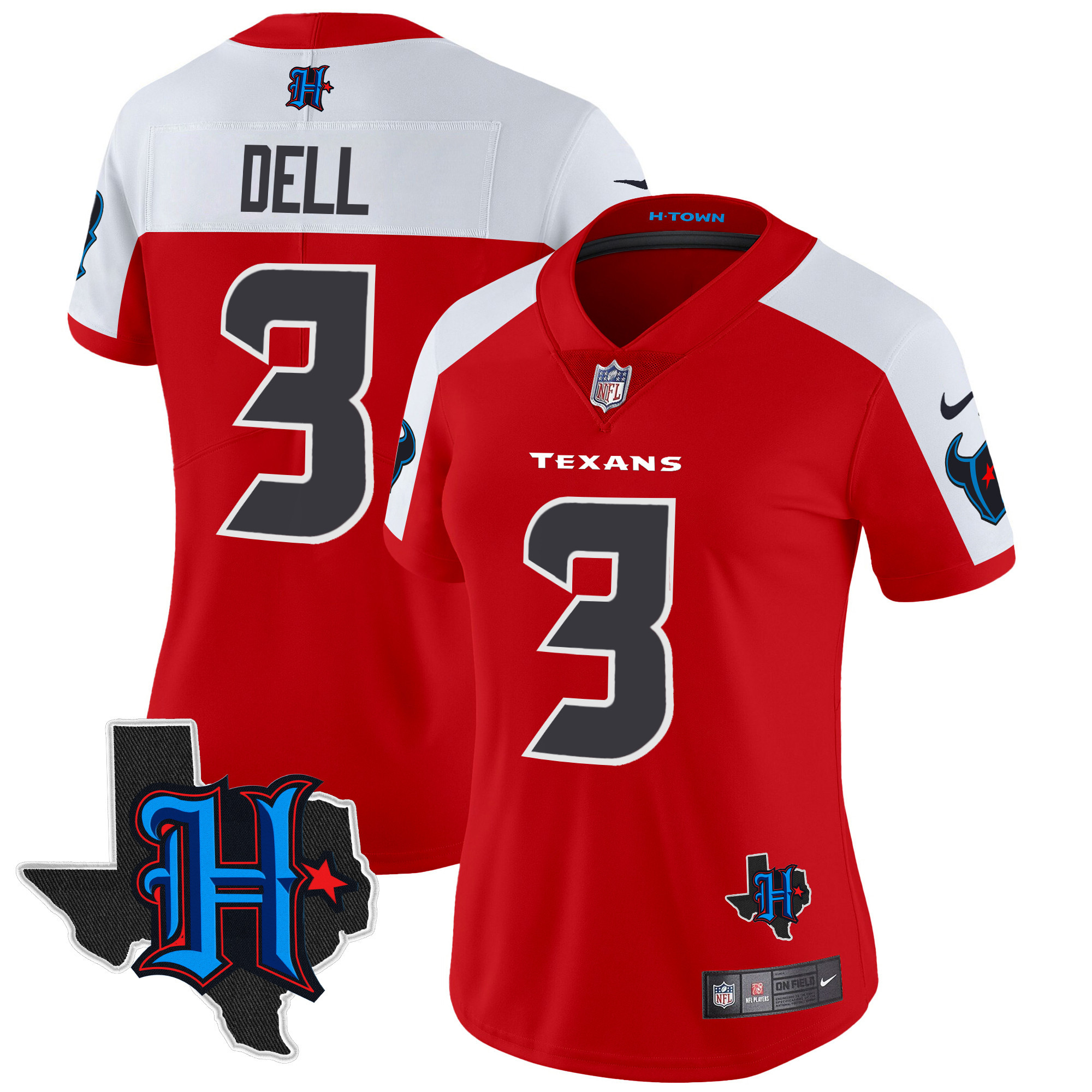Women's Houston Texans 2024 Texas Patch Vapor Limited Jersey - All Stitched - Image 44
