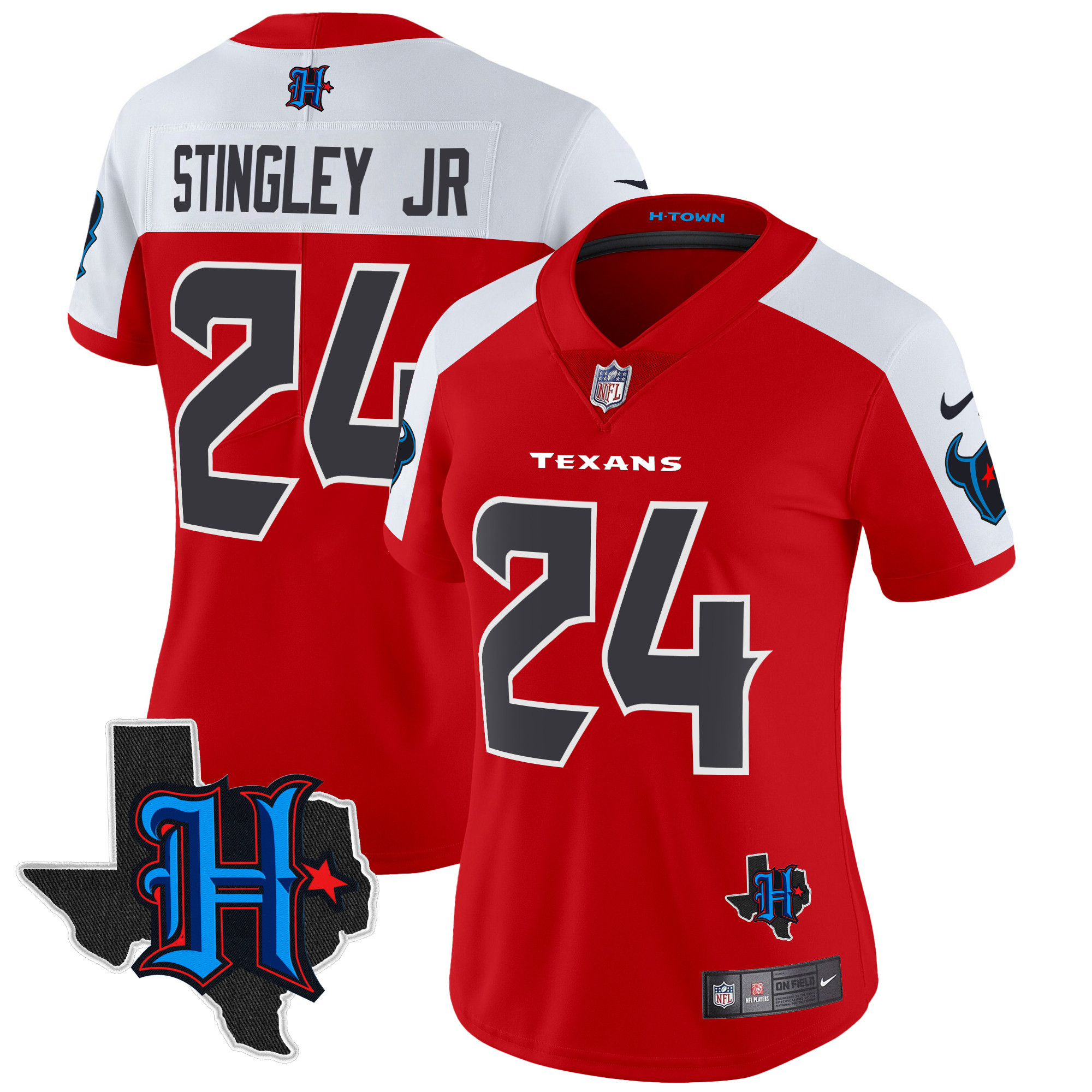 Women's Houston Texans 2024 Texas Patch Vapor Limited Jersey - All Stitched - Image 45