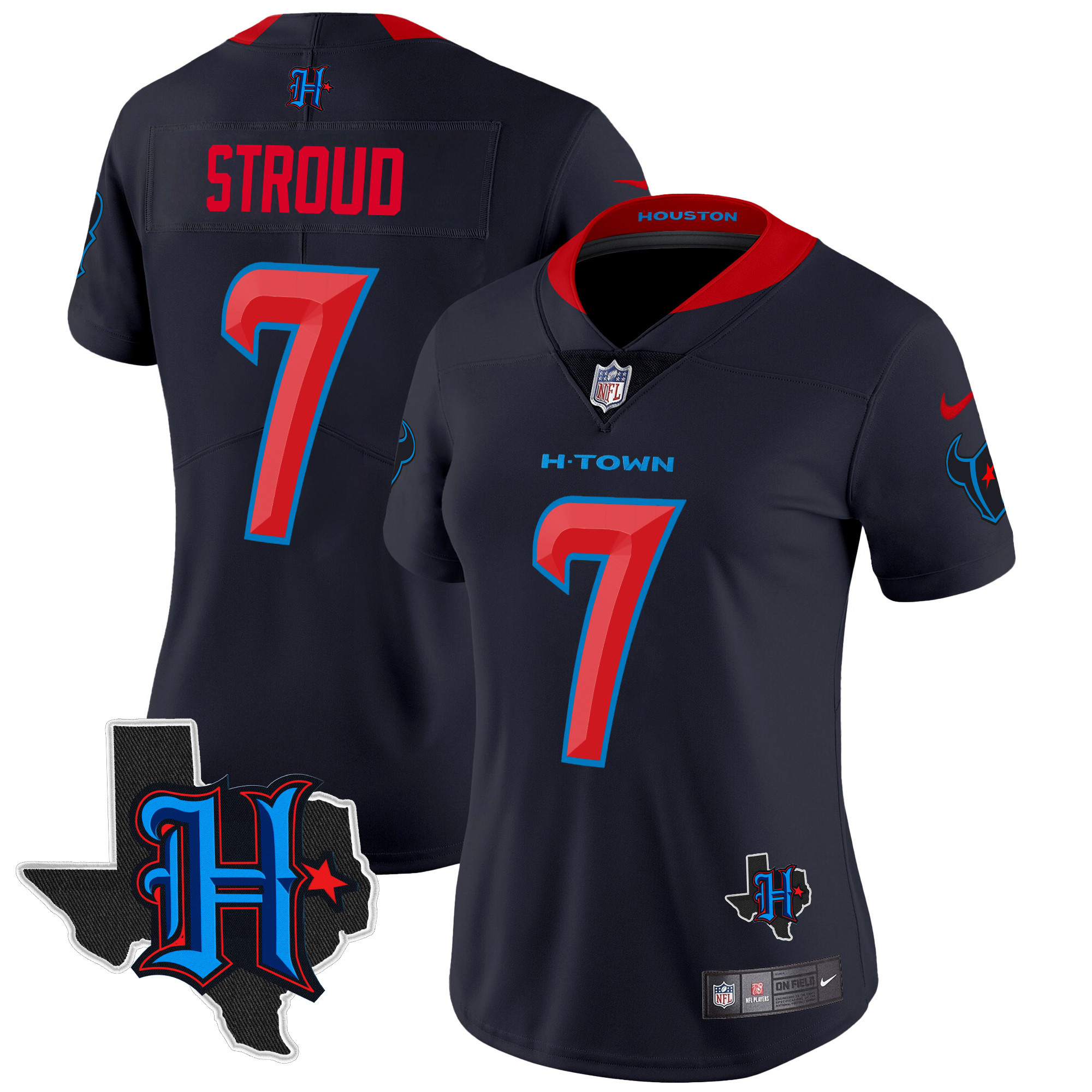 Women's Houston Texans 2024 Texas Patch Vapor Limited Jersey - All Stitched