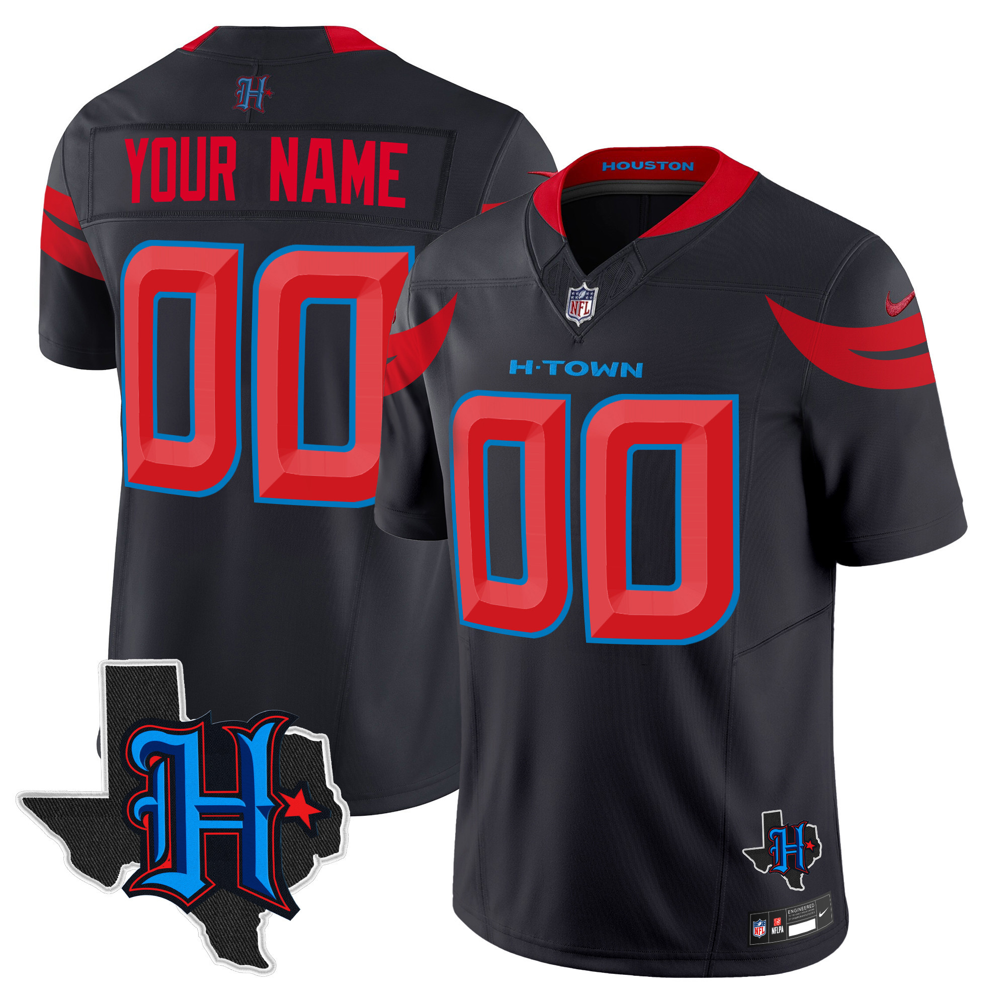 Houston Texans 2024 Texas Patch Vapor Limited Custom Jersey V3 - All Stitched - Image 2