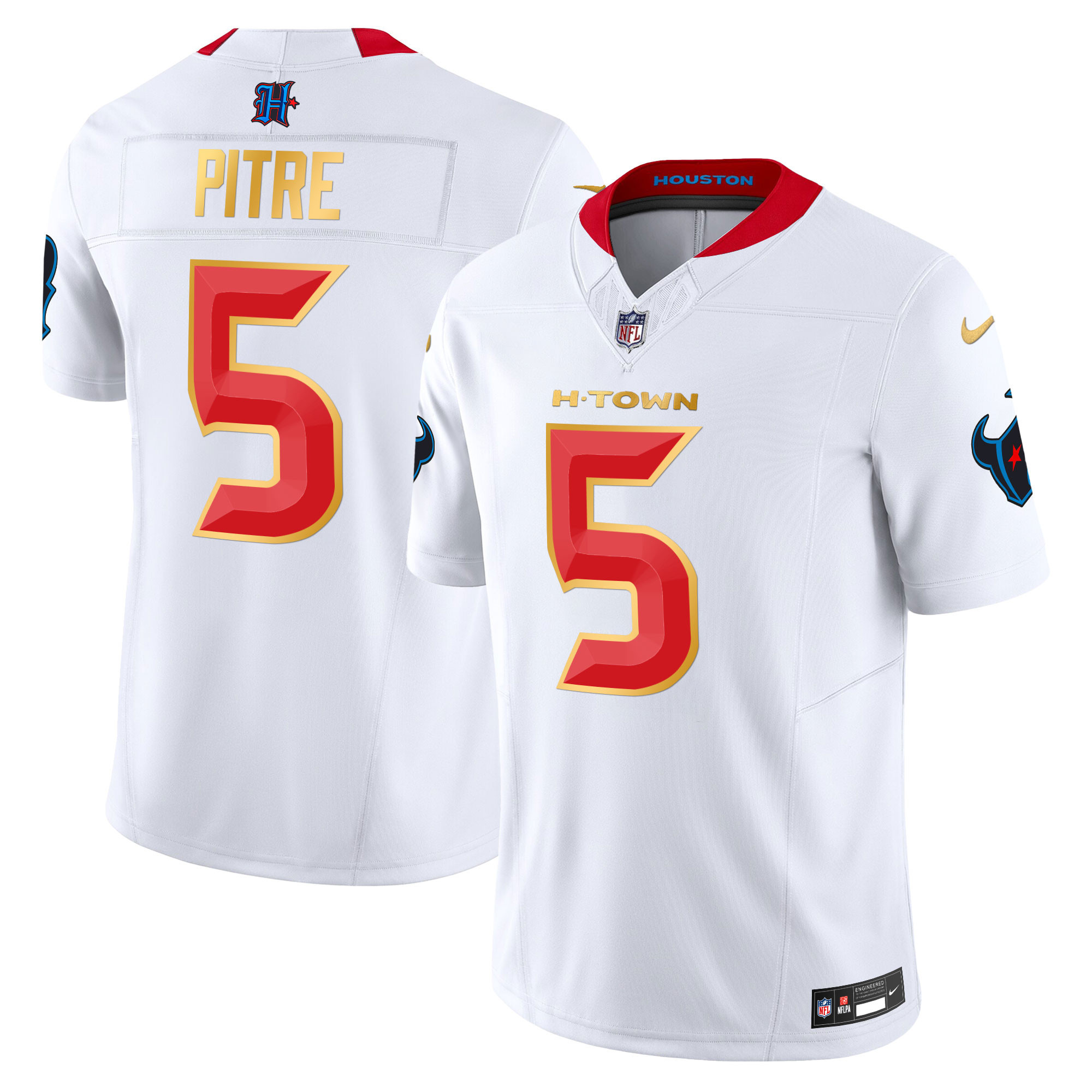 Men's Houston Texans 2024 Gold Trim Vapor Limited Jersey - All Stitched - Image 48