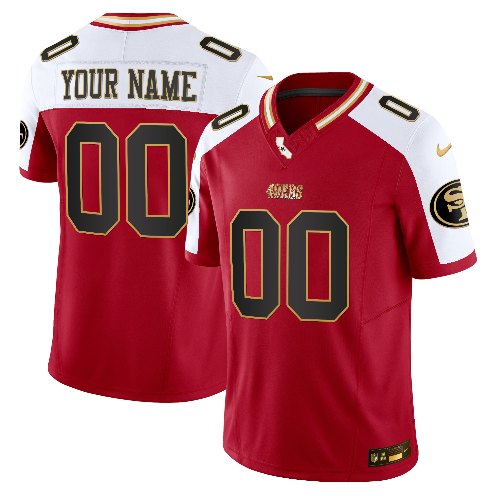 49ers 2024 Gold Vapor Custom Jersey - All Stitched - Image 5