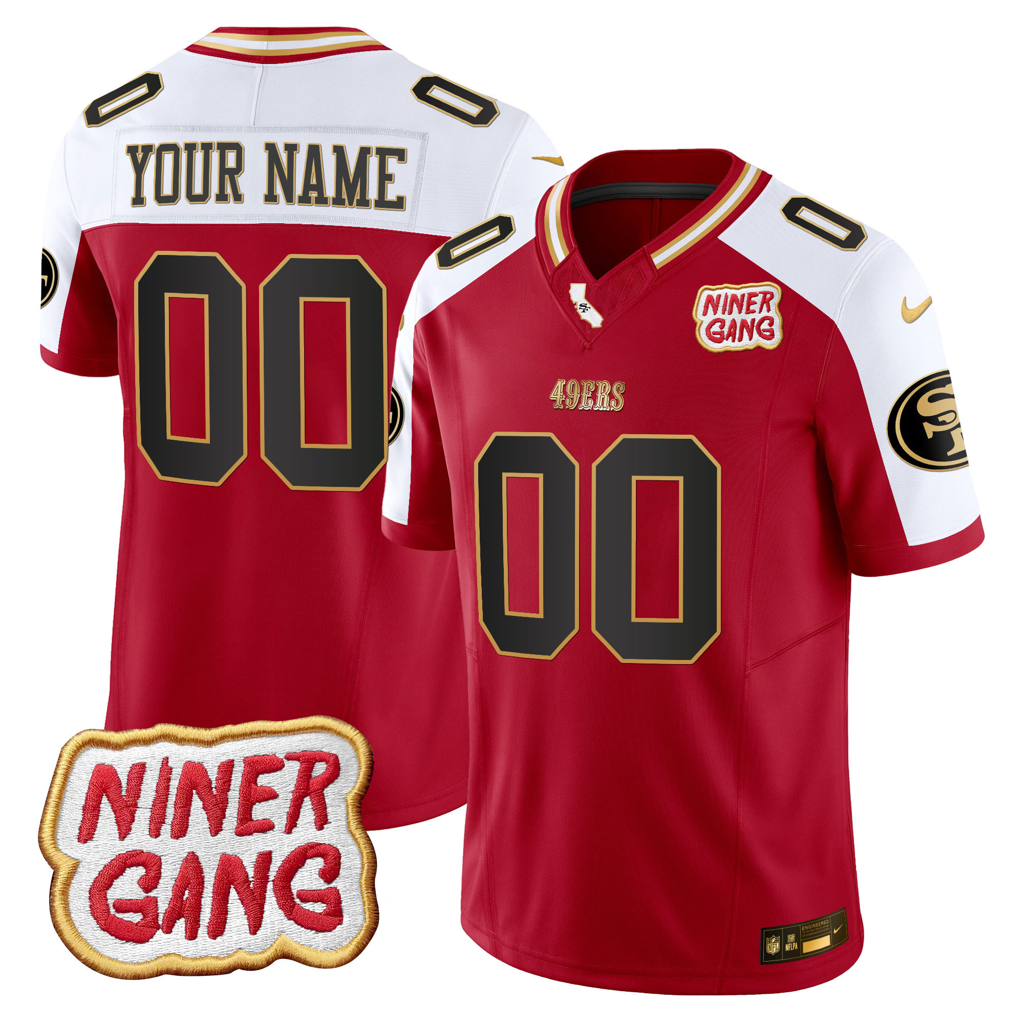 49ers 2024 Niner Gang Patch Vapor Custom Jersey V2 - All Stitched - Image 5