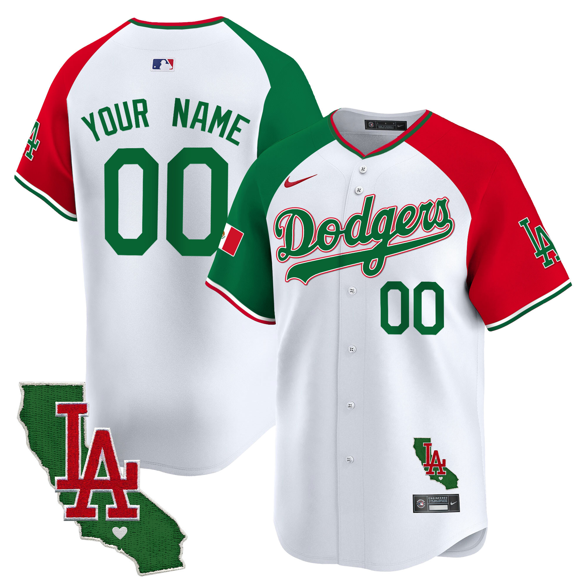 Dodgers Mexico California Patch Vapor Premier Limited Custom Jersey V4 - All Stitched - Image 4