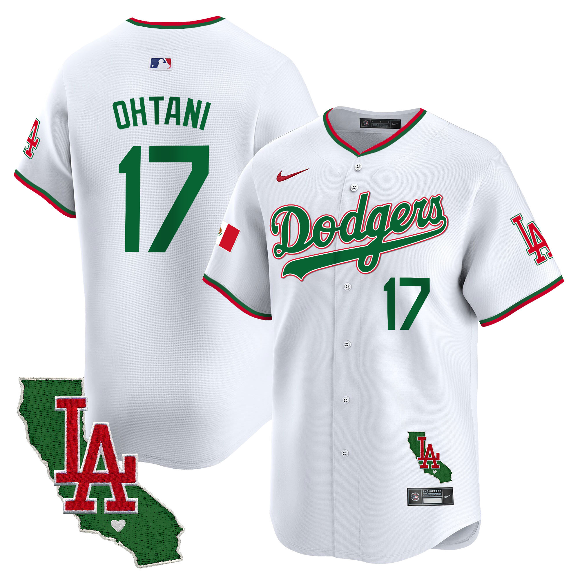 Men's Dodgers Mexico California Patch Vapor Premier Limited Jersey V4 - All Stitched - Image 2