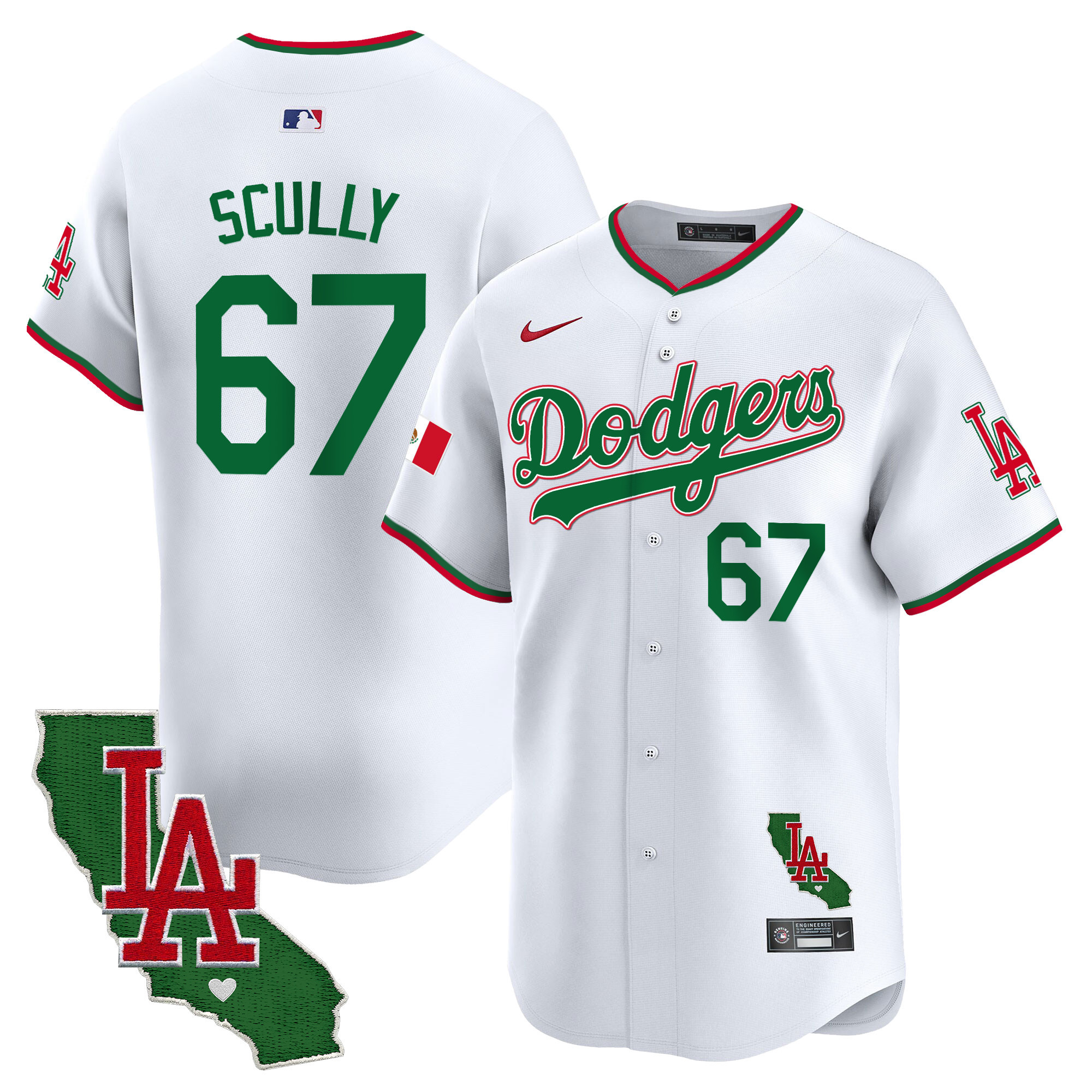 Men's Dodgers Mexico California Patch Vapor Premier Limited Jersey V4 - All Stitched - Image 5