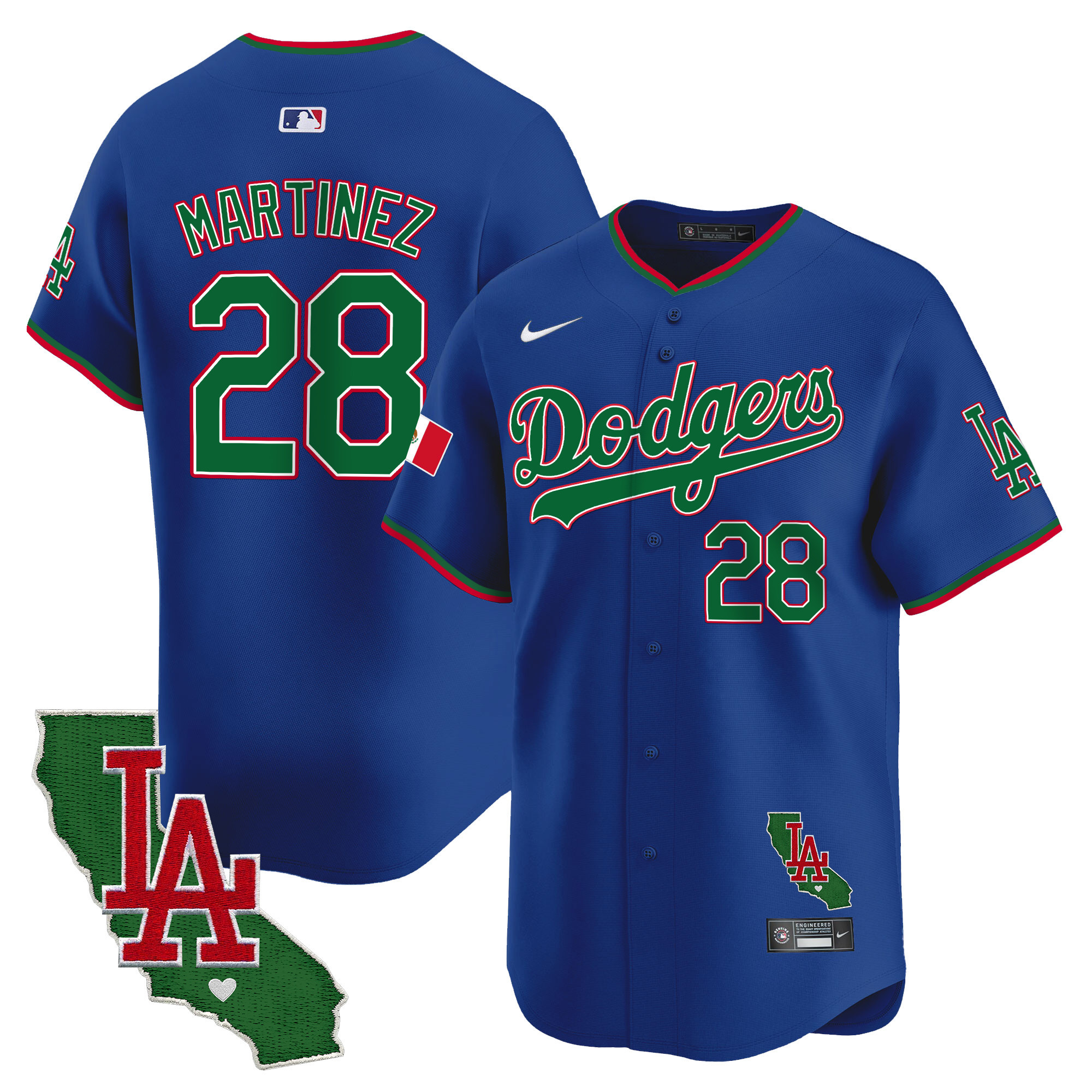 Men's Dodgers Mexico California Patch Vapor Premier Limited Jersey V4 - All Stitched - Image 15