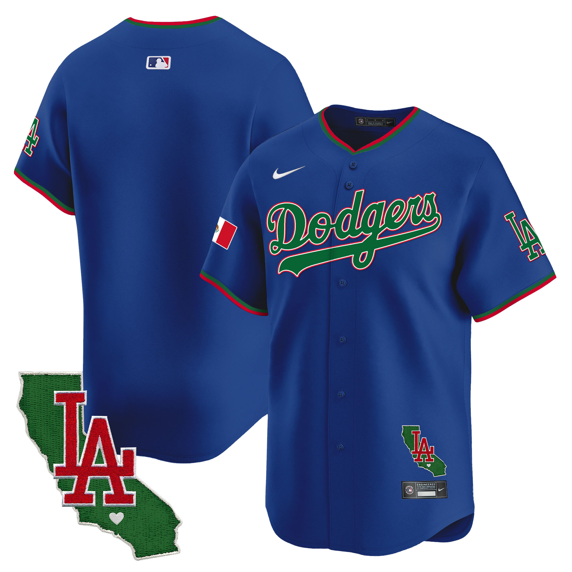 Men's Dodgers Mexico California Patch Vapor Premier Limited Jersey V4 - All Stitched - Image 18