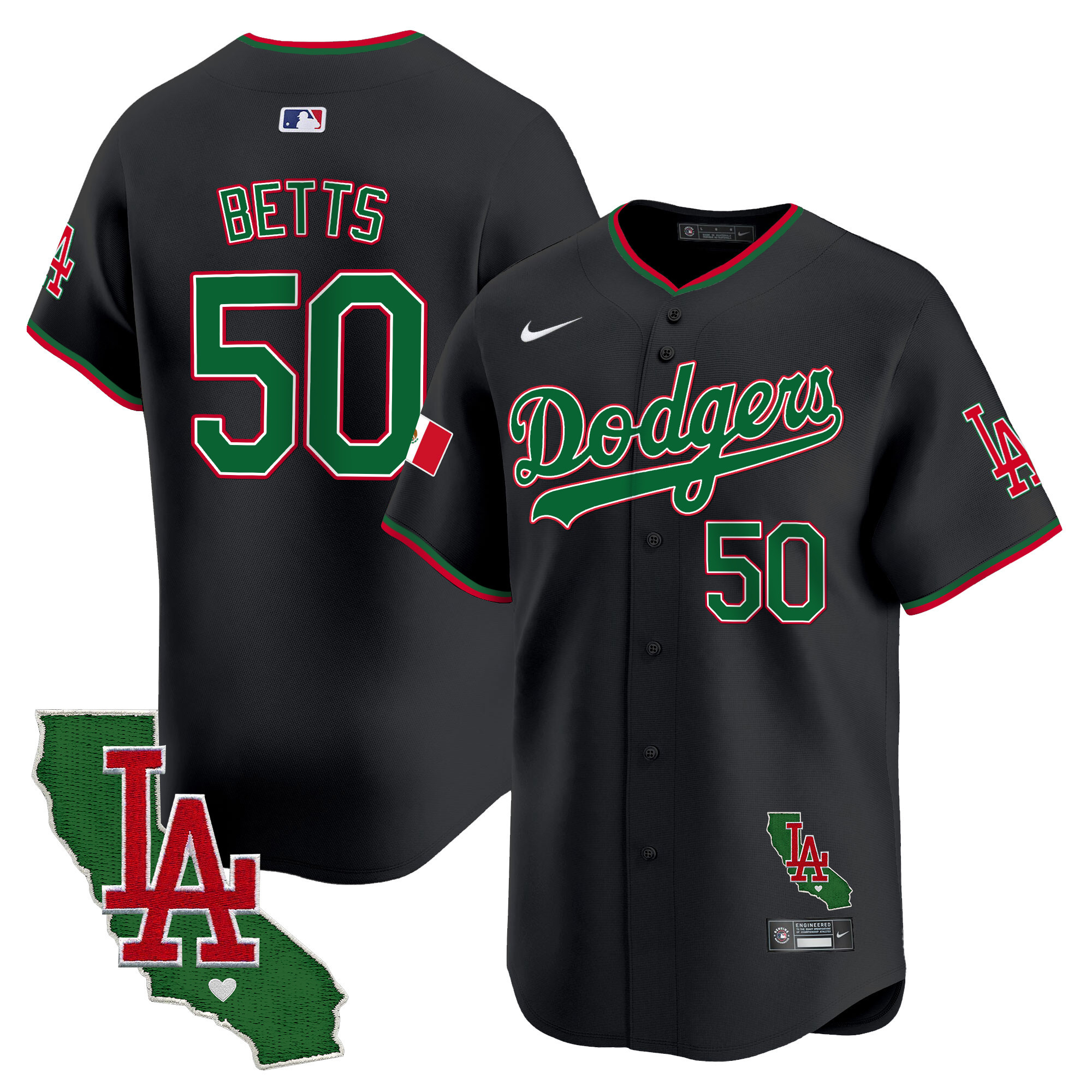 Men's Dodgers Mexico California Patch Vapor Premier Limited Jersey V4 - All Stitched - Image 21