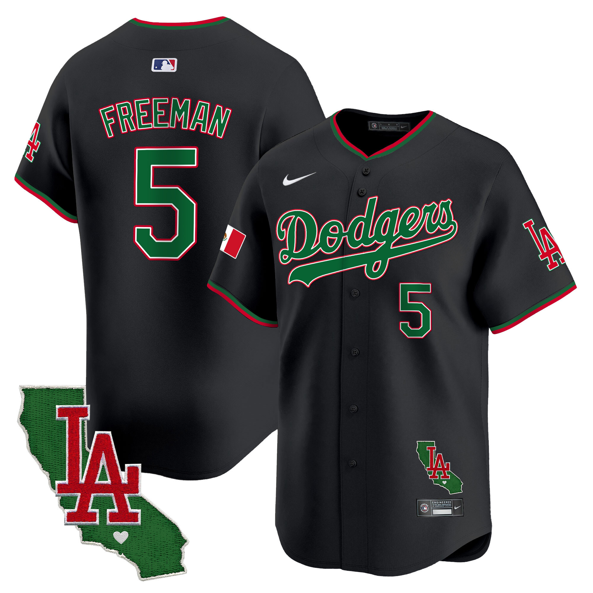 Men's Dodgers Mexico California Patch Vapor Premier Limited Jersey V4 - All Stitched - Image 22