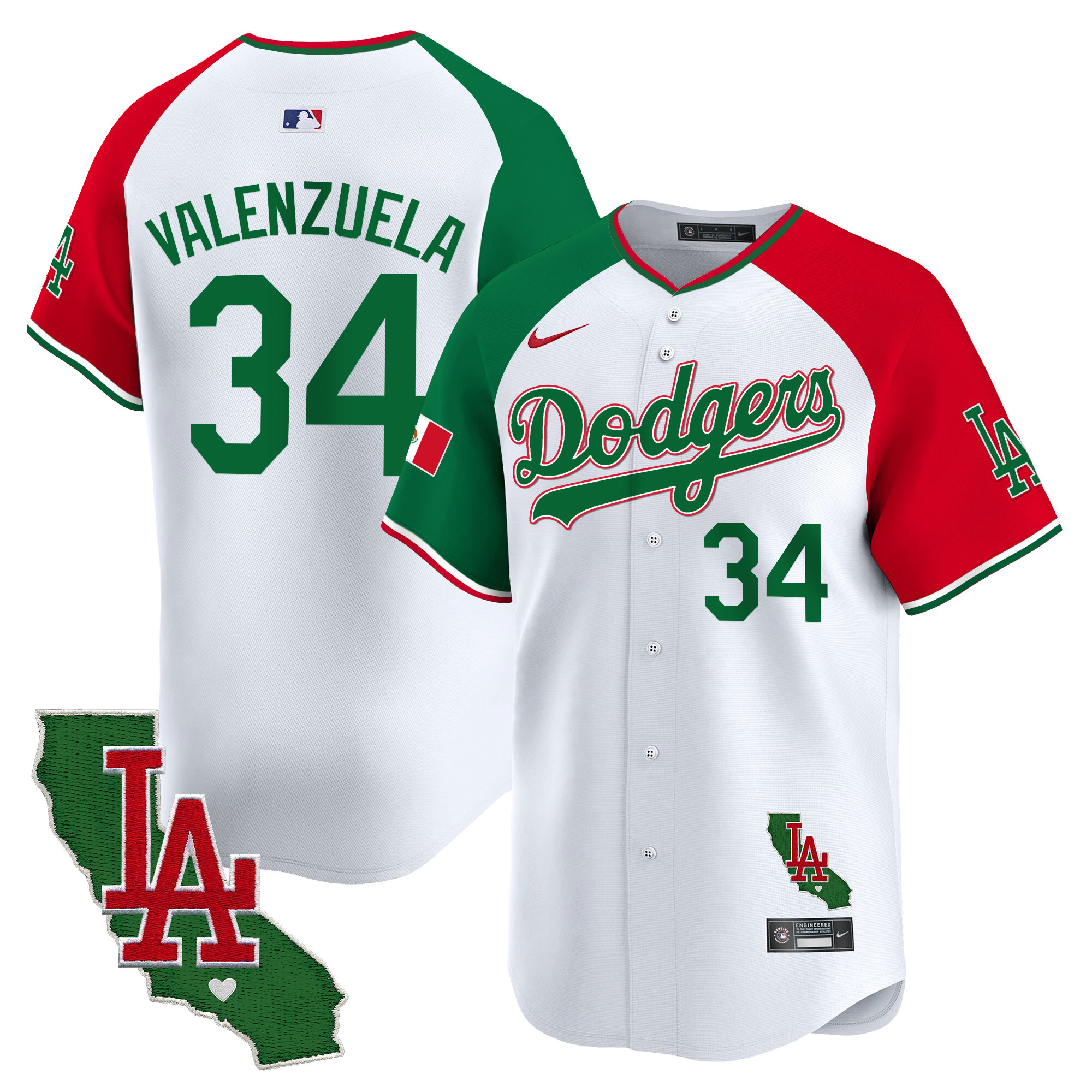 Men's Dodgers Mexico California Patch Vapor Premier Limited Jersey V4 - All Stitched - Image 28