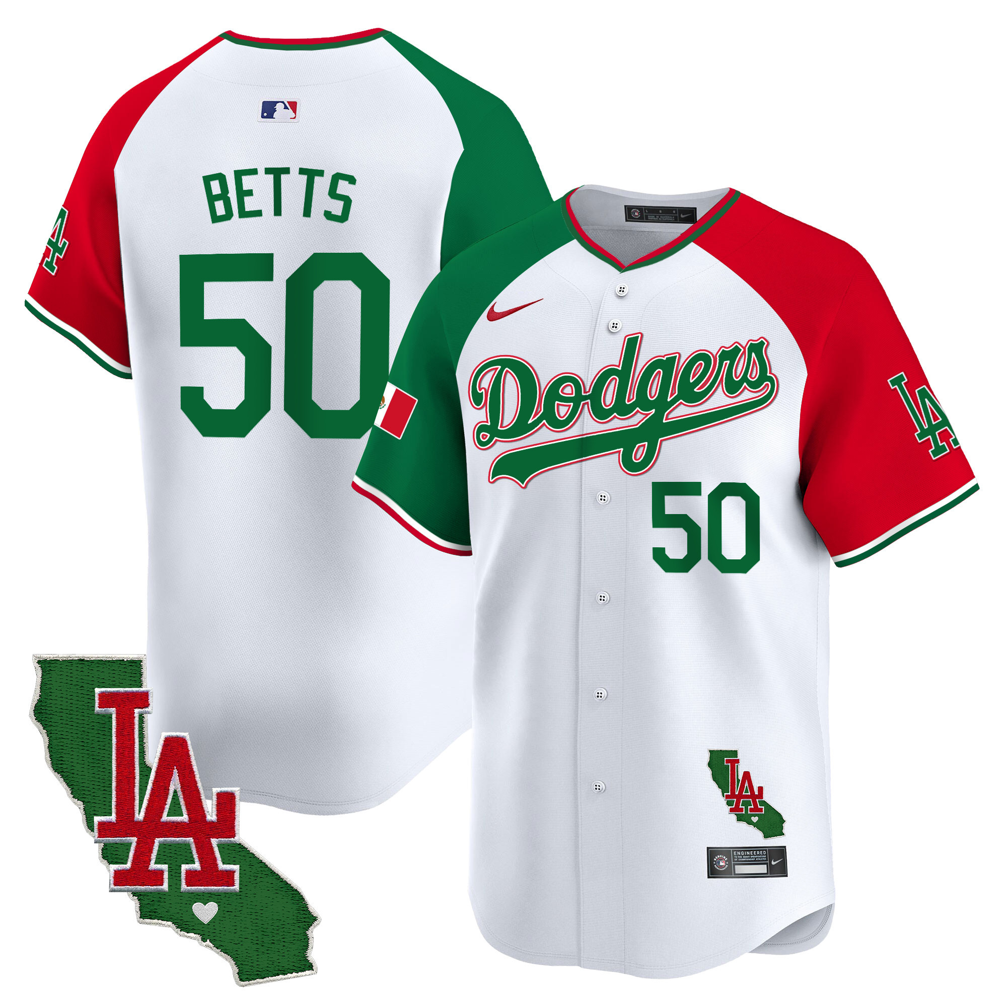 Men's Dodgers Mexico California Patch Vapor Premier Limited Jersey V4 - All Stitched - Image 30