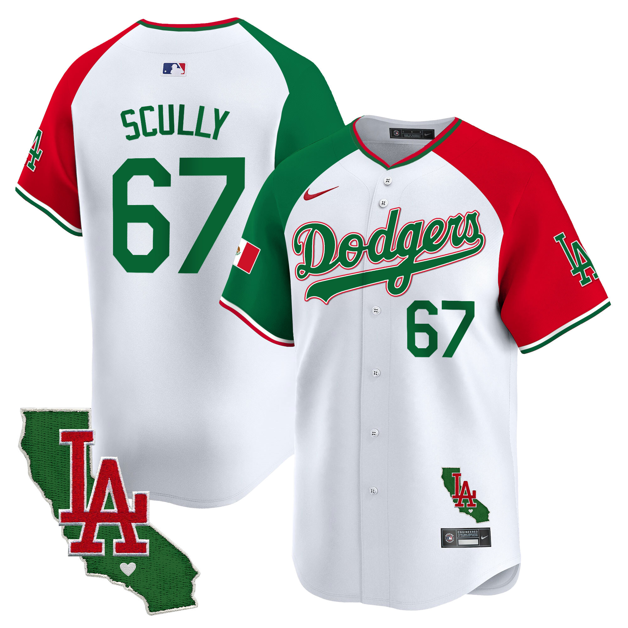 Men's Dodgers Mexico California Patch Vapor Premier Limited Jersey V4 - All Stitched - Image 32
