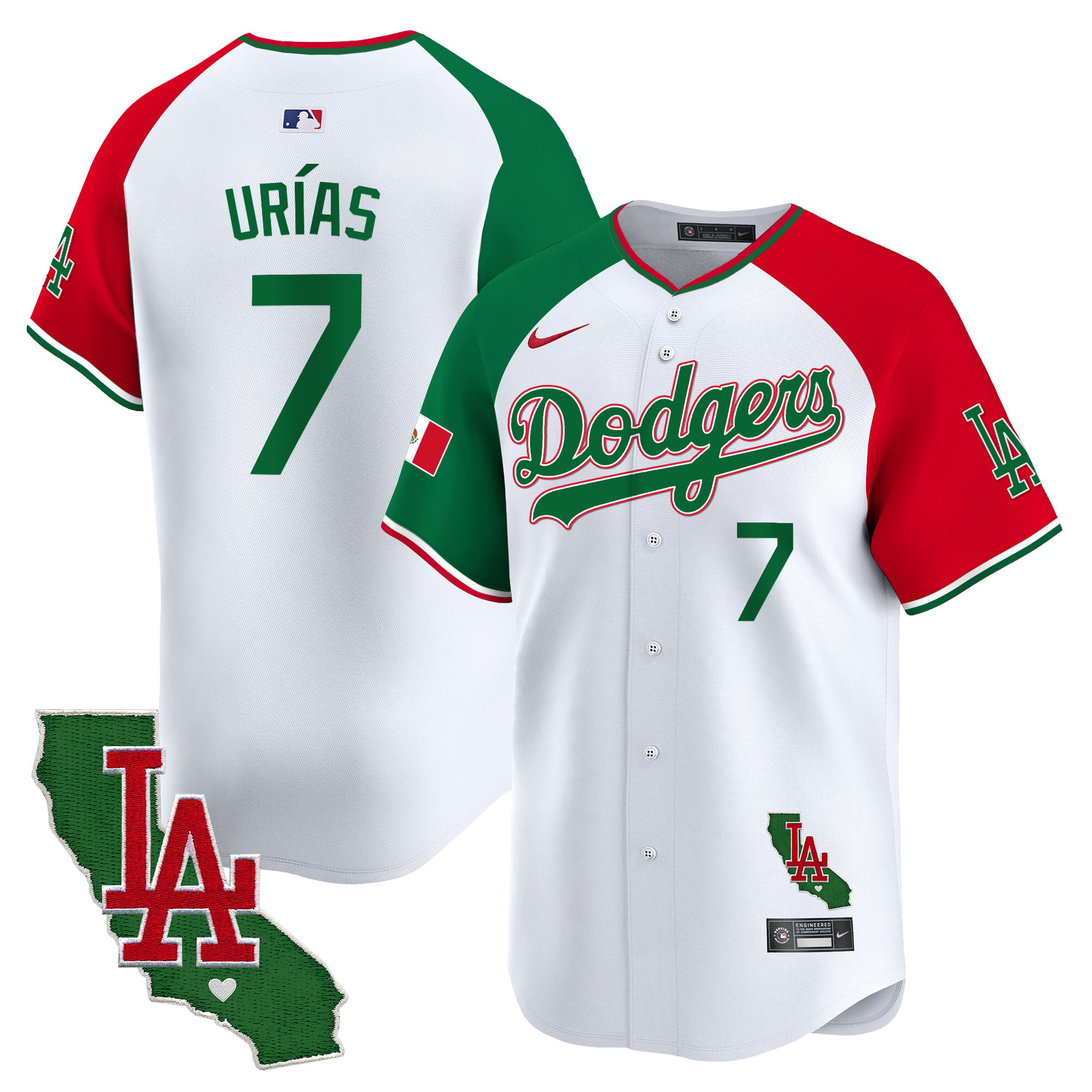 Men's Dodgers Mexico California Patch Vapor Premier Limited Jersey V4 - All Stitched - Image 34