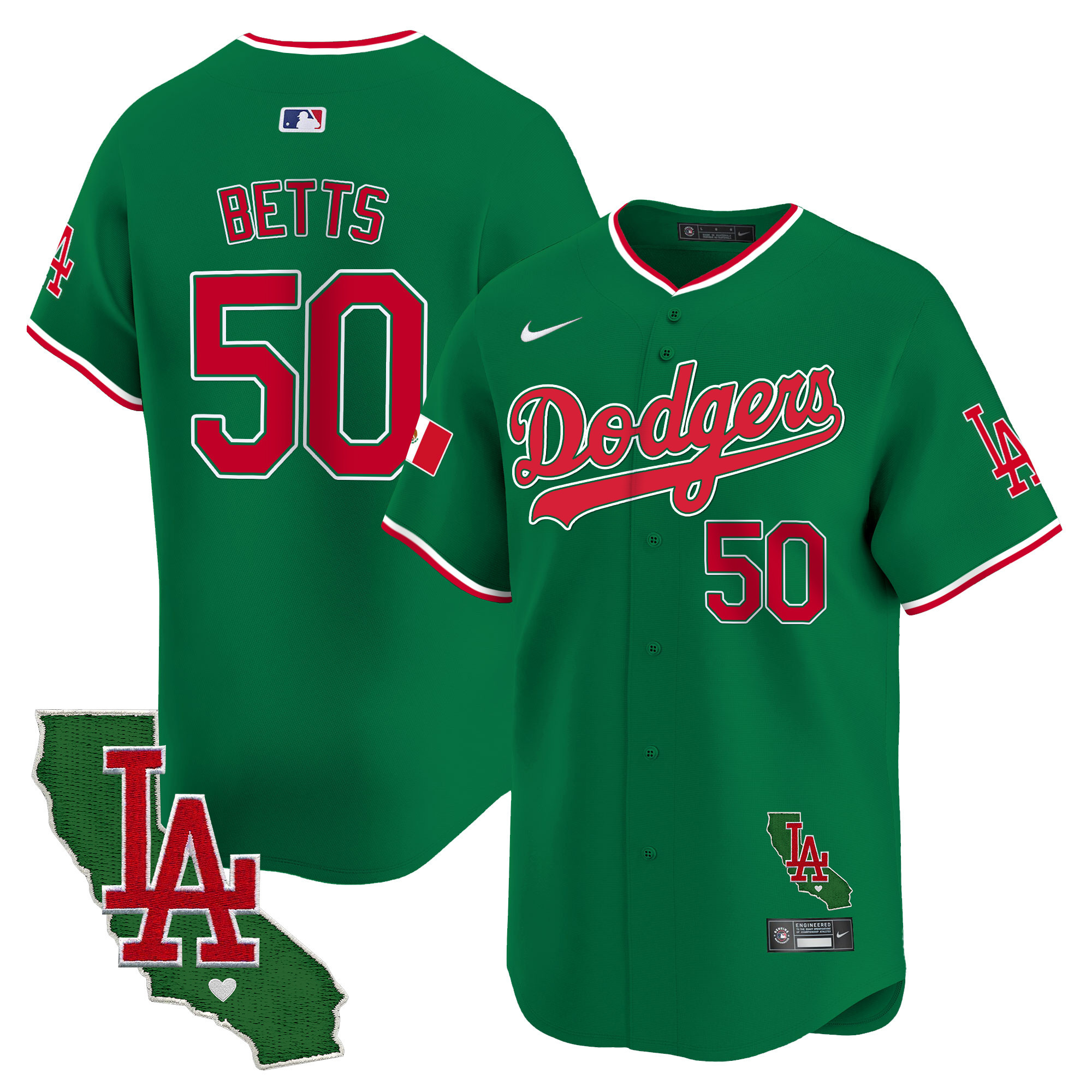 Men's Dodgers Mexico California Patch Vapor Premier Limited Jersey V4 - All Stitched - Image 39