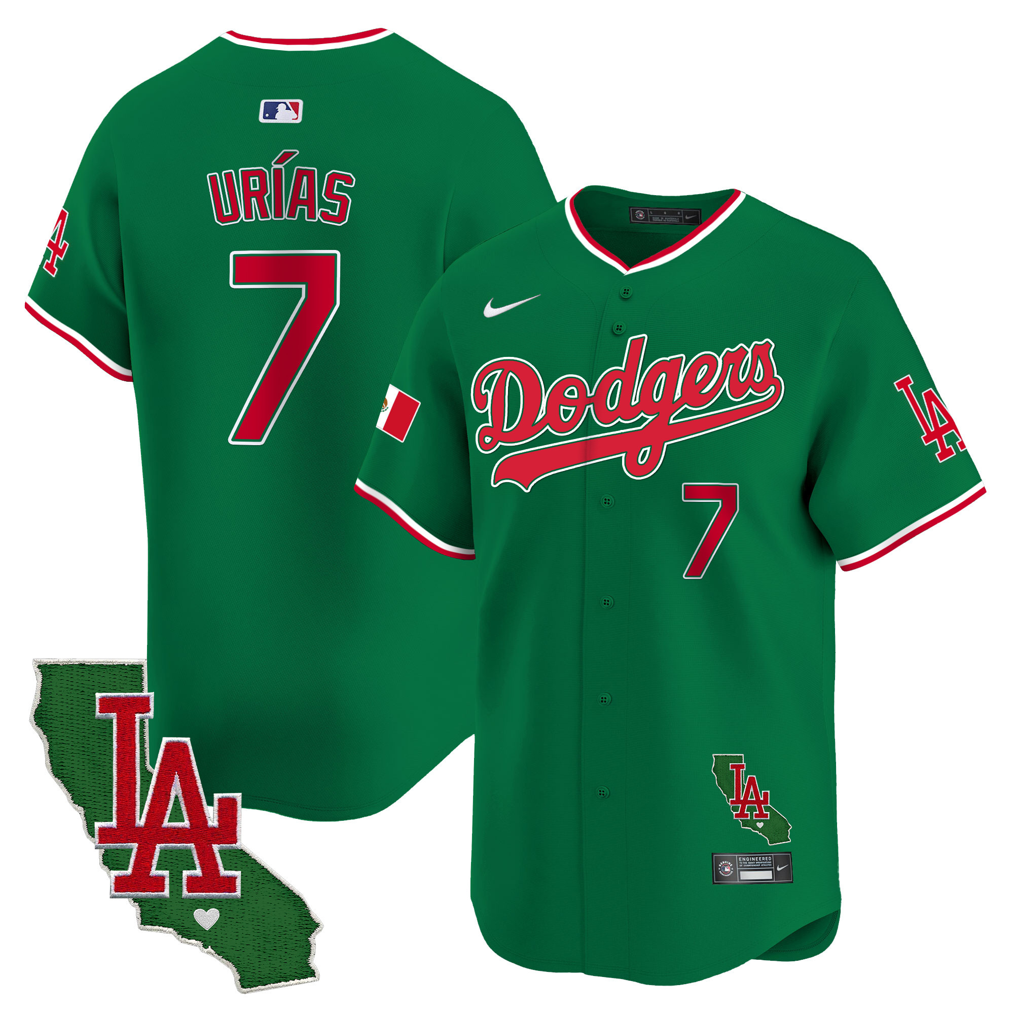 Men's Dodgers Mexico California Patch Vapor Premier Limited Jersey V4 - All Stitched - Image 43