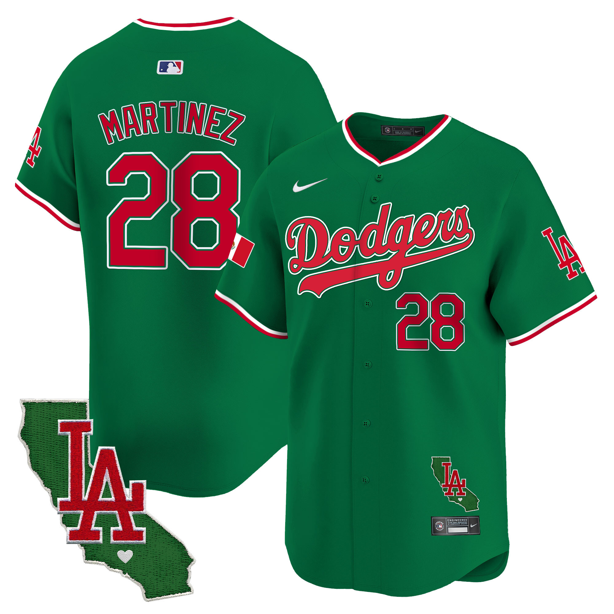 Men's Dodgers Mexico California Patch Vapor Premier Limited Jersey V4 - All Stitched - Image 42