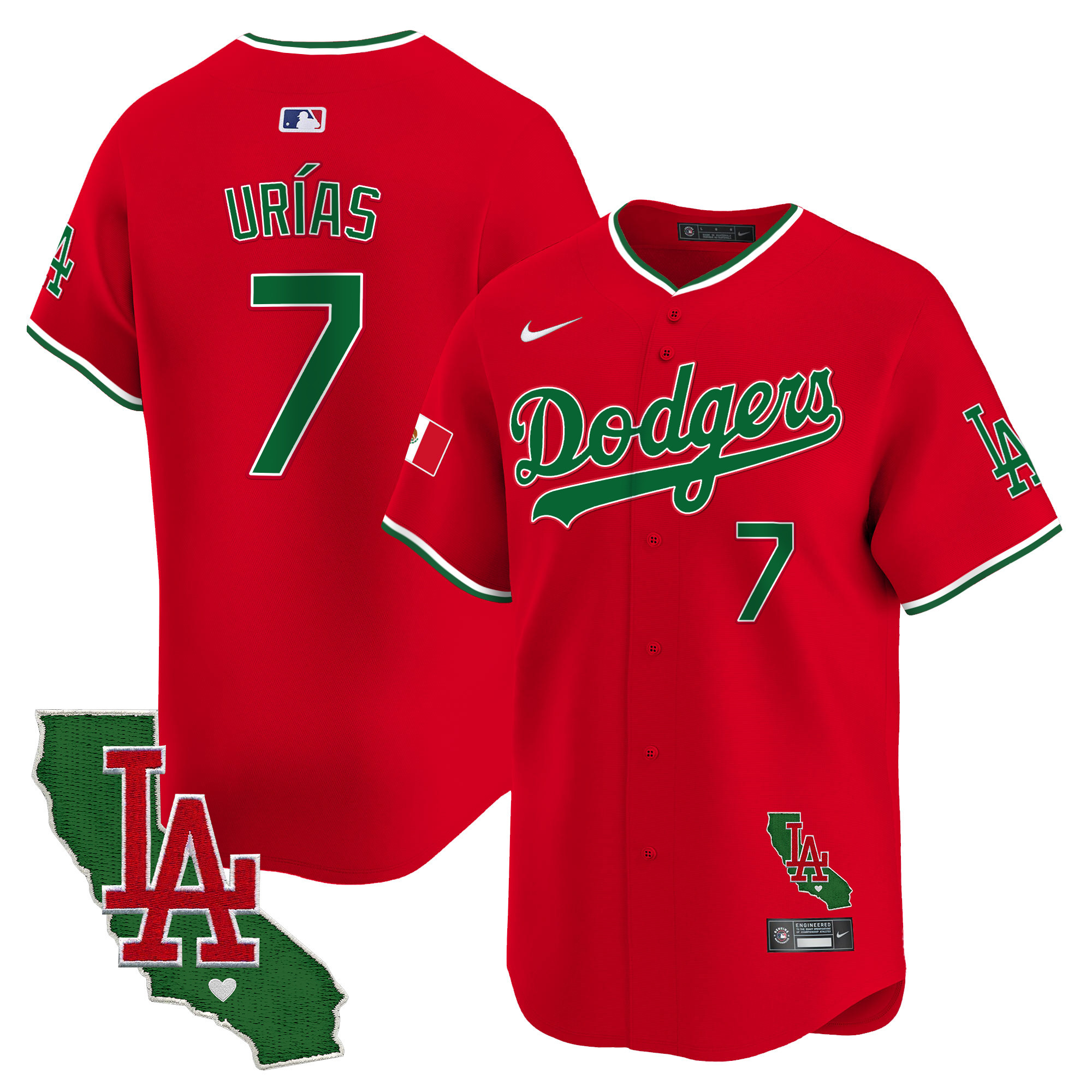 Men's Dodgers Mexico California Patch Vapor Premier Limited Jersey V4 - All Stitched - Image 52