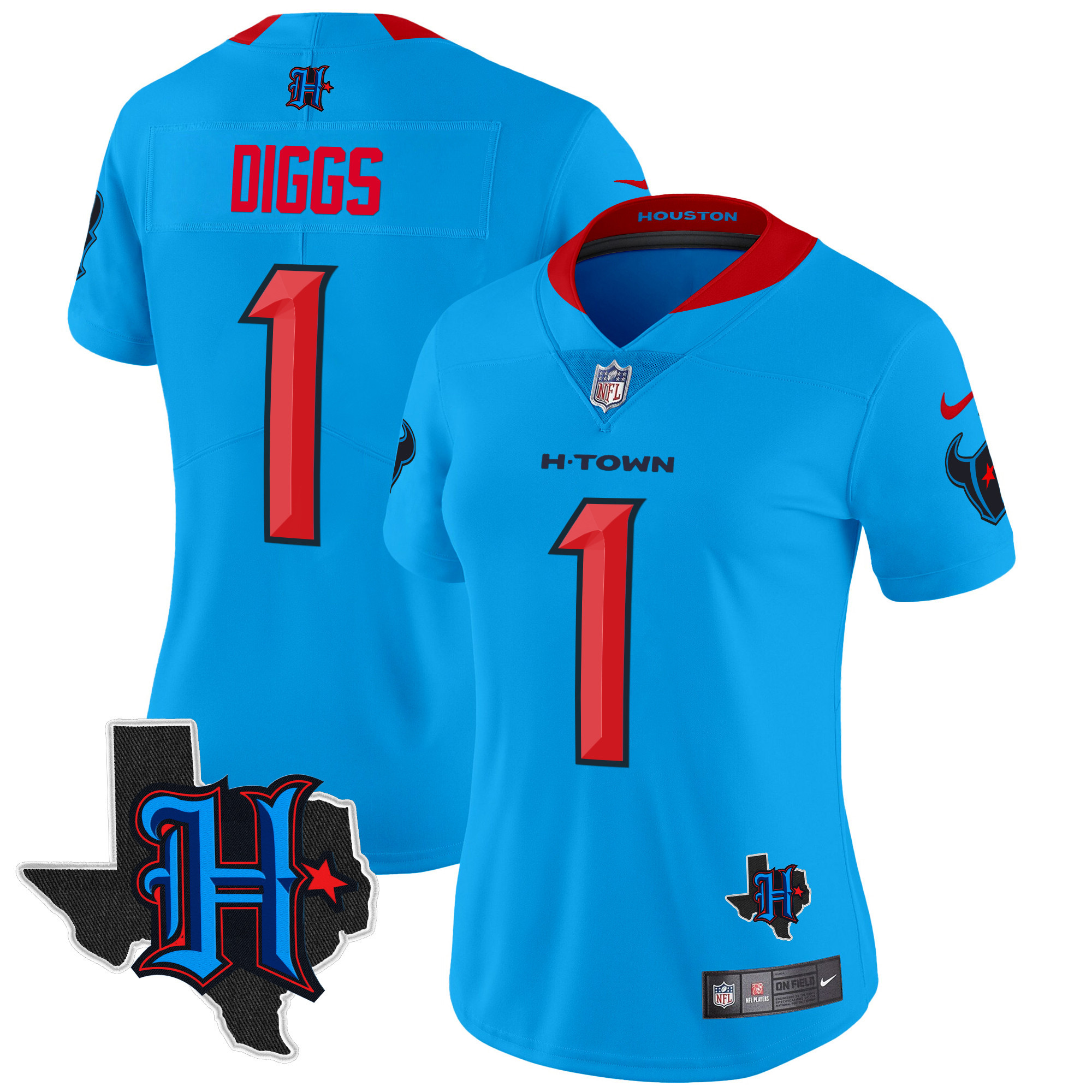 Women's Houston Texans 2024 Texas Patch Vapor Limited Jersey V2 - All Stitched - Image 2